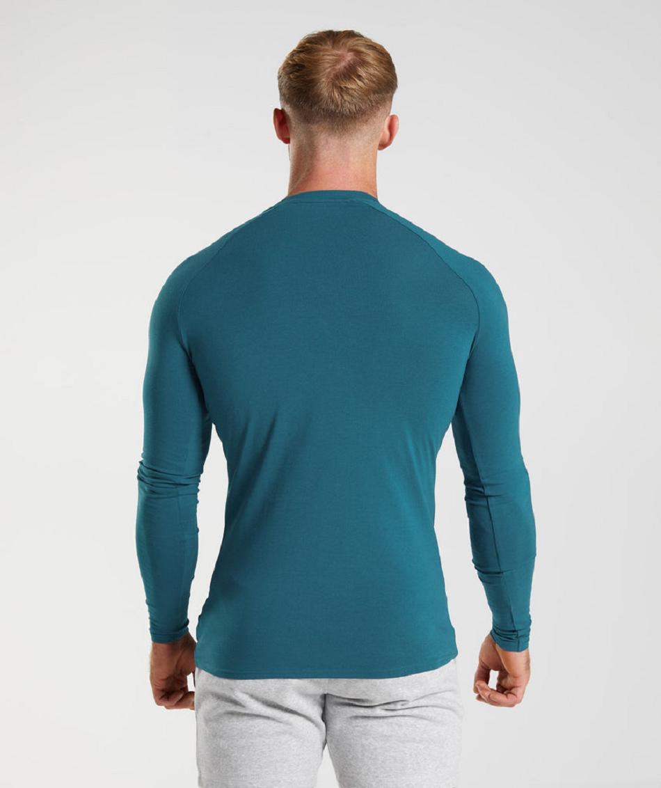 Long Sleeve Gymshark Apollo Hombre Azules | CO 3522NWY